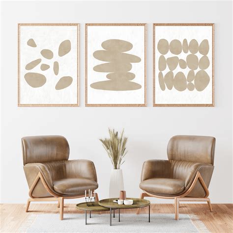 Neutral Wall Art Set of 3 Prints Abstract Art Print - Etsy UK