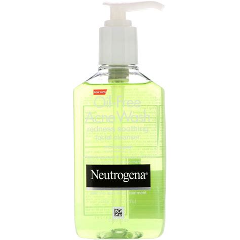 Neutrogena, Oil Free Acne Wash, Redness Soothing Facial Cleanser, 6 fl ...