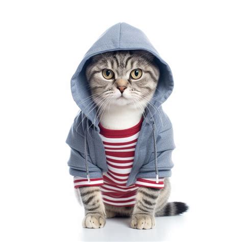 Premium AI Image | a cat wearing a striped shirt that says quot the name of the cat quot