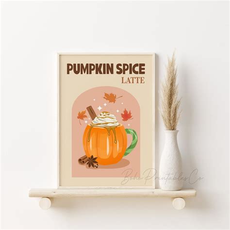 Pumpkin Spice Latte Print, Cosy Fall Printable Wall Art, DIGITAL ...