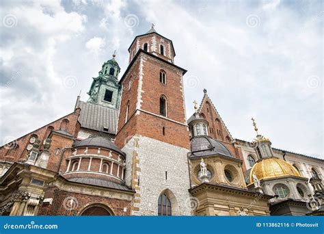 Wawel Cathedral with Tower and Chapels in Krakow, Poland. Catholic ...