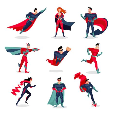 Free Vector | Superheroes characters set