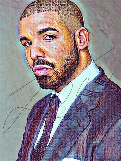 Drake Sketch Drawing Illustration Wall Art Card Matte PRINT | Colorful ...