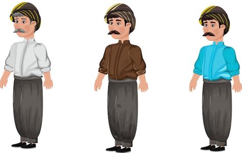 Premium Vector | Fan kurdish character