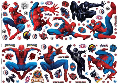 Marvel Spiderman Multicolour Self adhesive Wall sticker (L)700mm (W ...