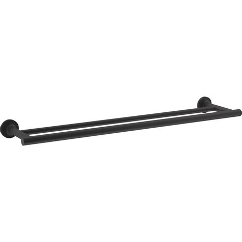 KOHLER Purist 24-in Double Matte Black Wall Mount Double Towel Bar at ...