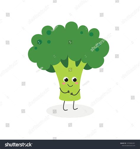 Vector Flat Illustration Cute Cartoon Broccoli Stock Vector (Royalty Free) 1070982491 | Shutterstock