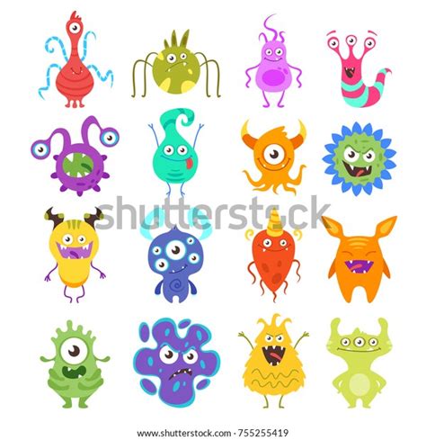 Vector Cartoon Style Set Colorful Funny Stock Vector (Royalty Free ...