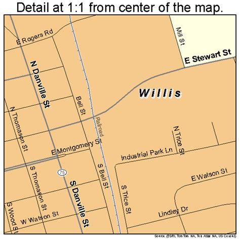 Willis Texas Street Map 4879408