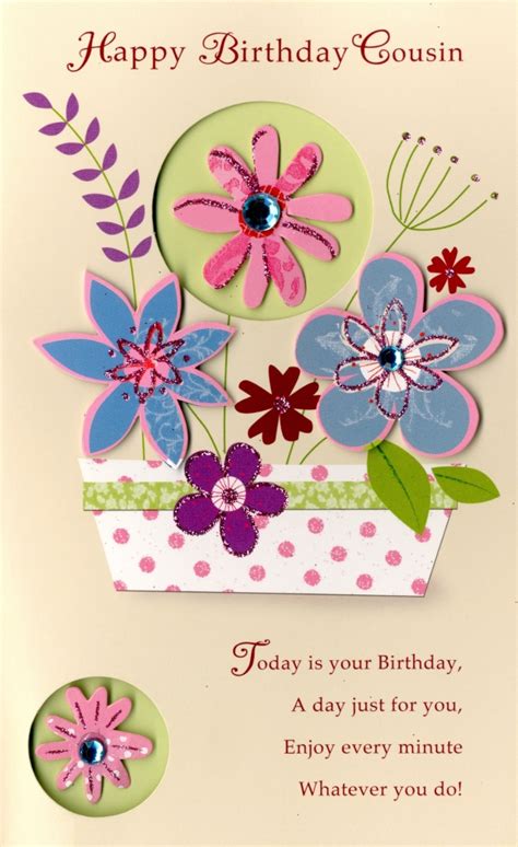 Happy Birthday Cousin Embellished Greeting Card | Cards | Love Kates