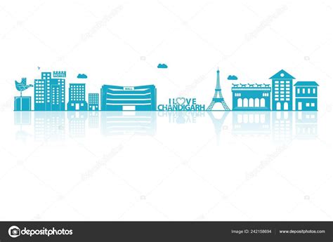 Vector Illustration Chandigarh Skyline Detailed Silhouette Stock Vector ...