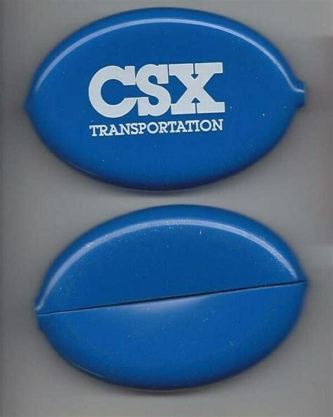 2 CSX Transportation Logo Railroad Squeeze Open Blue Change Purses ...