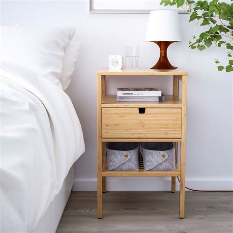 NORDKISA Nightstand - bamboo 15 3/4x15 3/4 " in 2020 | Ikea bedroom furniture, Bedside table ...