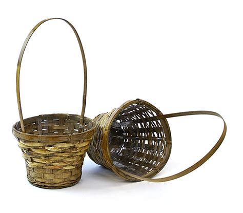 Bamboo Flower Basket Stained Small Single