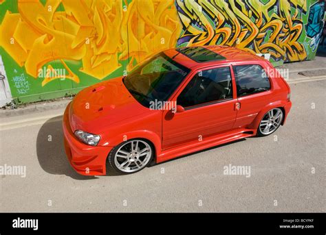modified modded car - Peugeot 106 French hatchback Stock Photo - Alamy