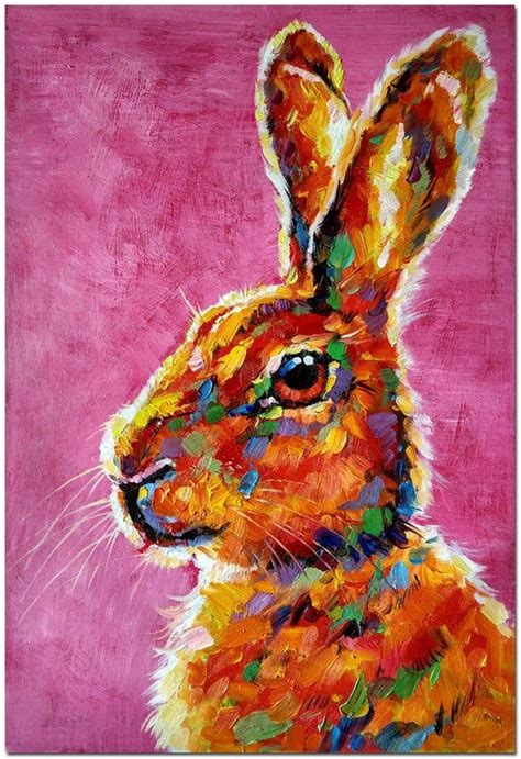 Hand Painted Rabbit Bunny Oil Painting On Canvas Modern | Etsy in 2021 | Oil painting, Painting ...