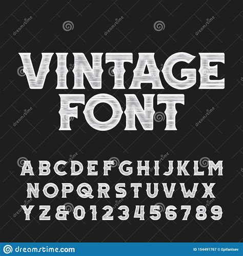 Vintage Alphabet Font. Scratched Bold Letters and Numbers in Wild West Style Stock Vector ...