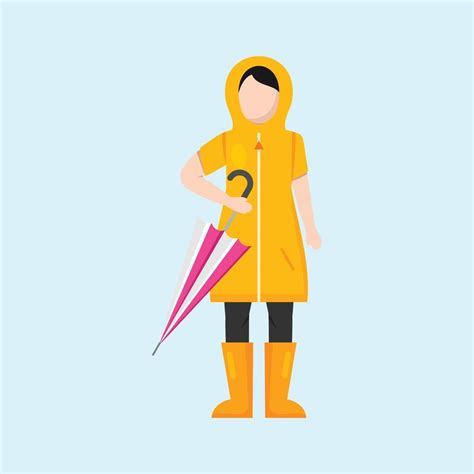 People On Rainy Day Flat Design Character Illustration 19606626 Vector ...