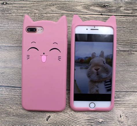 3D Cute Cartoon Animal Cat Ear Silicone Case For For iPhone 6 6S 7 8 Plus X XS 5 5S SE 8plus ...