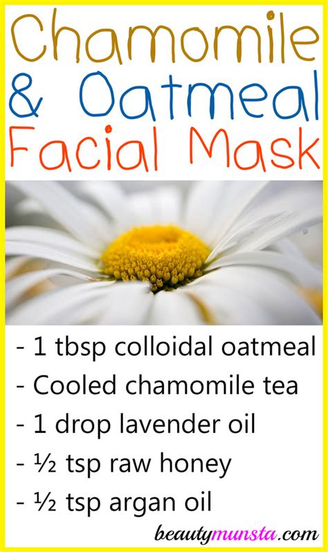 Chamomile Oatmeal Face Mask - beautymunsta - free natural beauty hacks ...