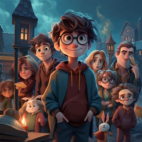 Premium Photo | A cartoon of a boy with glasses and a book called harry ...