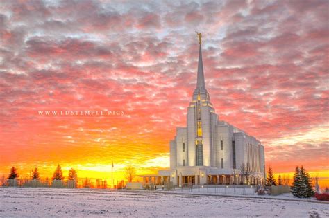 Rexburg Temple Winter Sunset - LDS Temple Pictures