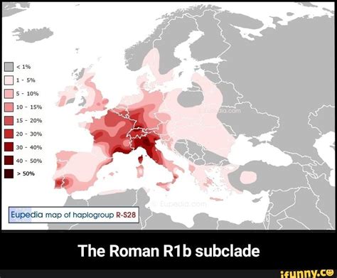 1- 5% Eupedia map of haplogroup R-S28 The Roman Rib subclade - The ...