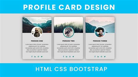 Profile Card Design using Bootstrap | Bootstrap Cards - YouTube