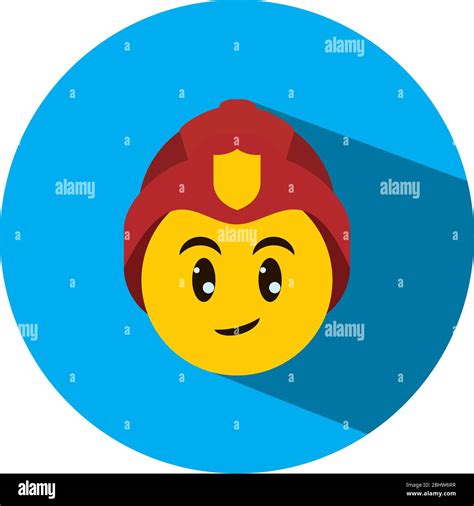 Emoji coronavirus concept, emoji with safety helmet icon over white background, block style ...