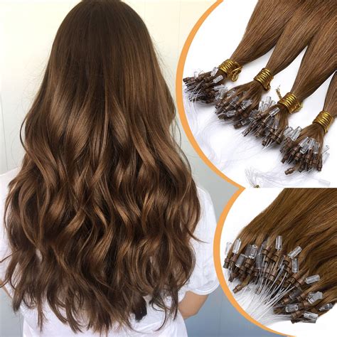 SEGO Micro Loop Real Thick Human Hair Extensions 50 Strands Invisible ...