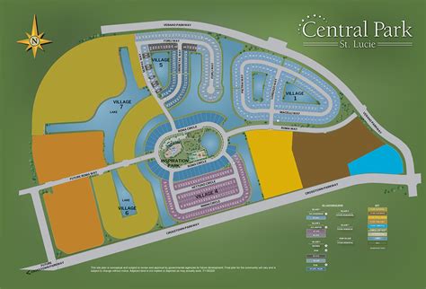 Site Plan: Central Park community plan with lot numbers in St. Lucie FL