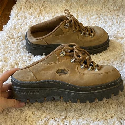 Slip on Skechers boot! Chunky got girl work boot... - Depop