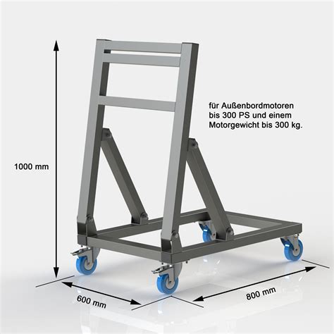 Outboard motor stand - trolley, transport trolley, heavy duty outboard ...