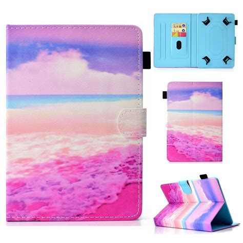 Universal 8 inch Tablet Case Flip Painted Leather Folio Stand Cover For iPad mini / Samsung Tab ...