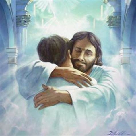 Jesus Hugging Mary