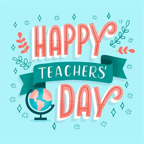 Free Vector | Happy teachers day lettering design