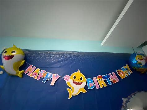 Baby shark birthday decoration, Hobbies & Toys, Stationery & Craft ...