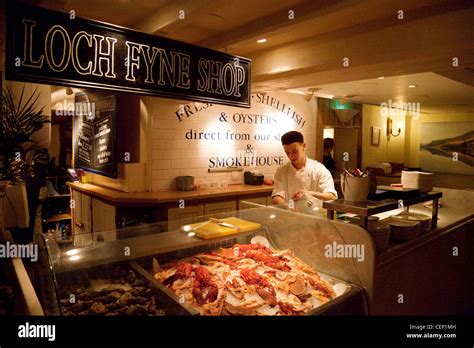 Loch Fyne seafood shop, the Loch Fyne restaurant, Cambridge UK Stock ...