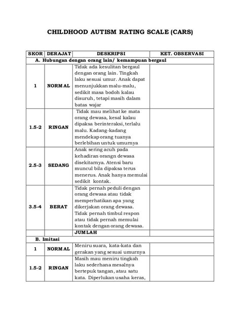 Early Childhood Rating Scale Examples