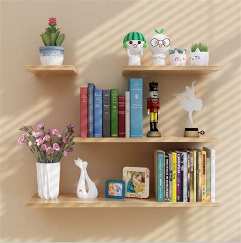 4PCS/Set Modern Minimalist Wall Shelf Living Room Hanging Shelf Decorative Bookshelf Bedroom ...