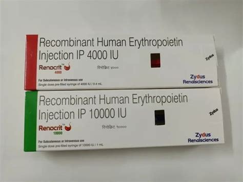 Renocrit Recombinant Human Erythropoietin Injection, Zydus Renalsciences, 1ml at Rs 750/box in ...