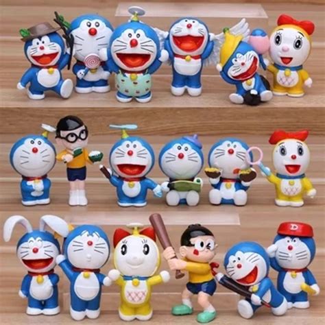 18pcs/lot 5 6cm Lovely Doraemon Figures Doraemon Classic PVC Action Figure Toys-in Action & Toy ...