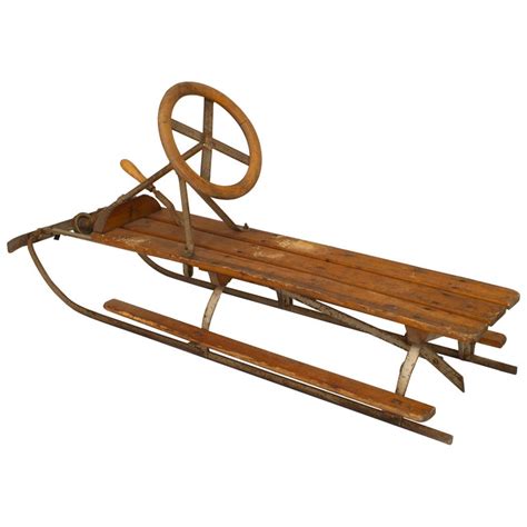 1940's American Toboggan Sled For Sale at 1stdibs