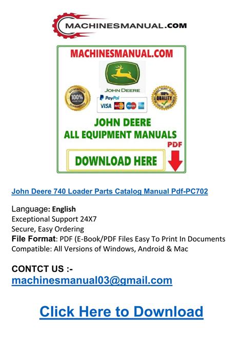 PDF- John Deere 740 Loader Parts Catalog Manual PC702 by www.heavy ...