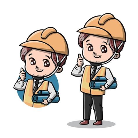 Premium Vector | Cute civil engineer cartoon