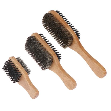 Mens Boar Bristle Hair Brush Natural Wooden Wave Brush for Short,Long ...