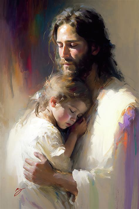 Jesus Christ Hugging Children