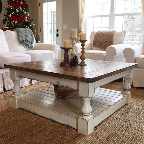 Large Antique White Harvest Coffee Table | Coffee table farmhouse, Coffee table, Decor