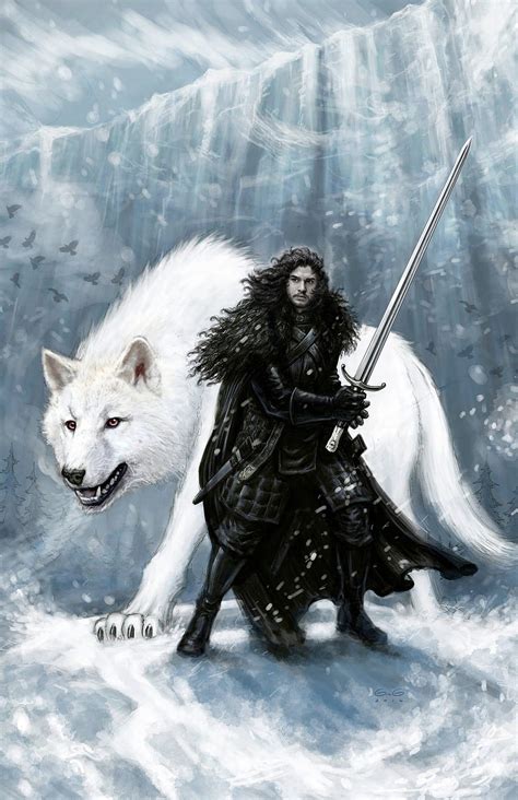Jon Snow Ghost the Wall, ghost game of thrones HD phone wallpaper | Pxfuel