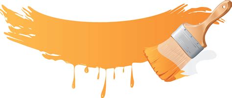 Orange Paint Brush transparent PNG - StickPNG